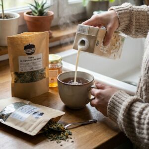 préparation avec un corps gras d'une infusion signature des ayeux