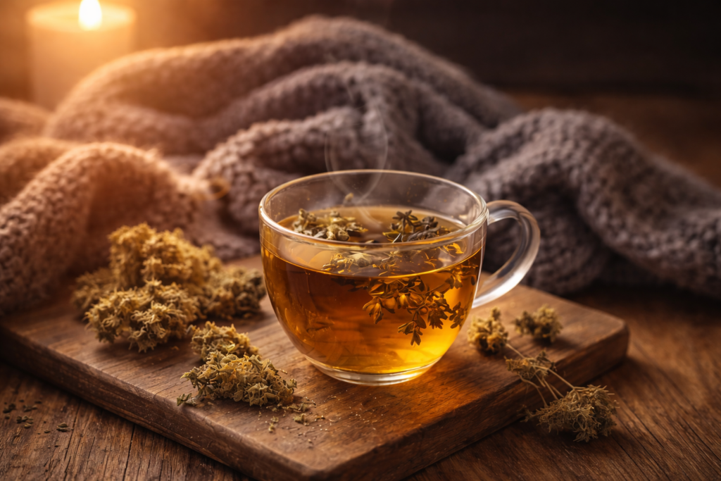 Tisane CBD anti-stress pour la relaxation et le sommeil
