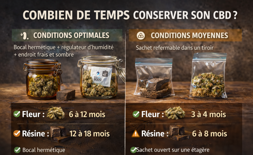différence en temps de conservation du cbd