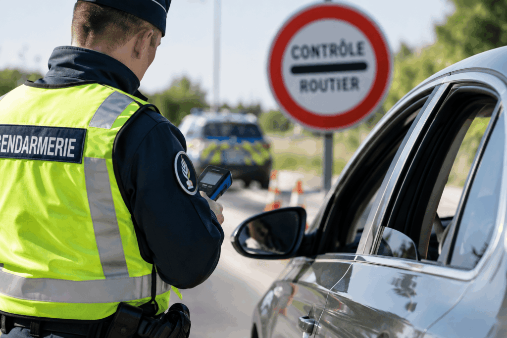 Contrôle routier avec test salivaire pouvant détecter du THC après consommation de CBD